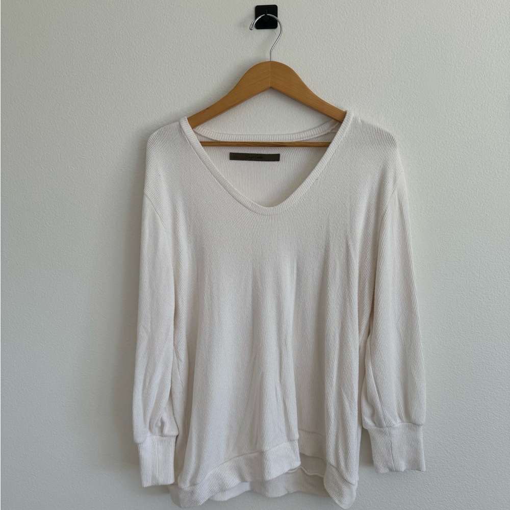 Enza Costa Slouchy White Cream Sweater